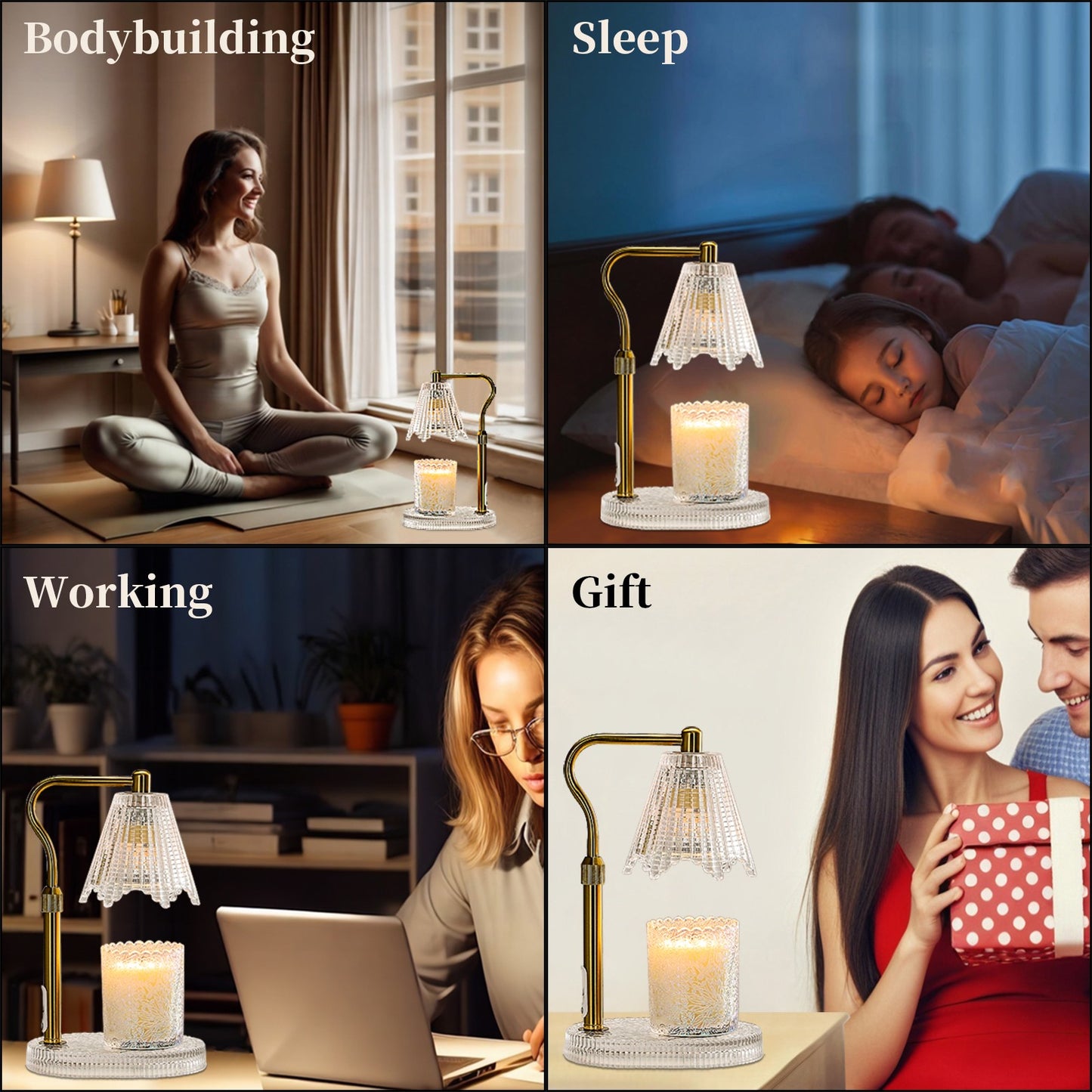 Vintage Candle Warmer Lamp (Crystal)